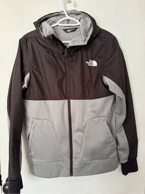 The North Face Men’s Gray Black Full Zip Hooded Fleece Jacket Size S